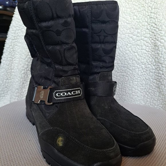 Coach Winter Boots Women's Black Insulated Vibram Soles - 7M - Picture 1 of 7